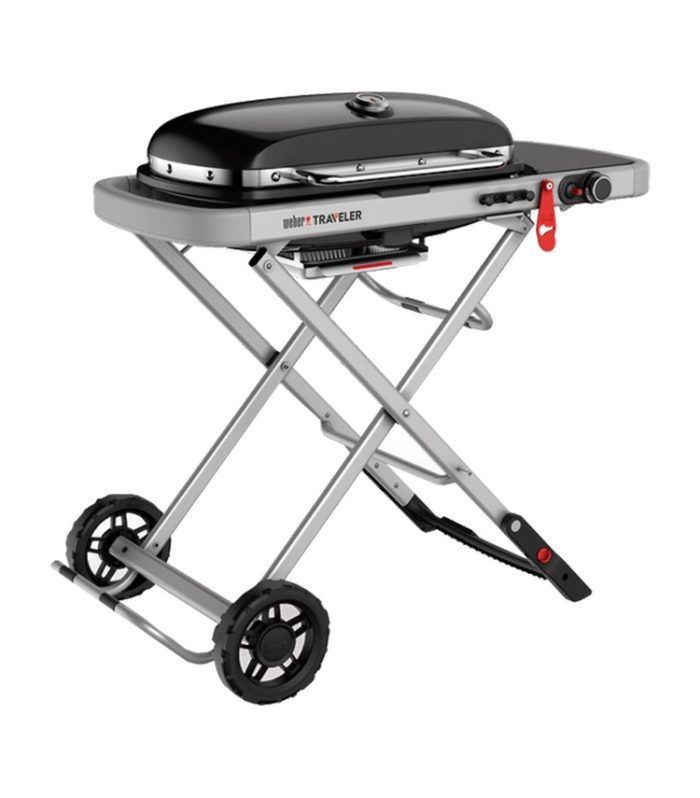 Barbacoa Portátil Weber Traveler de Gas - Parrilla Plegable para Camping y Terraza