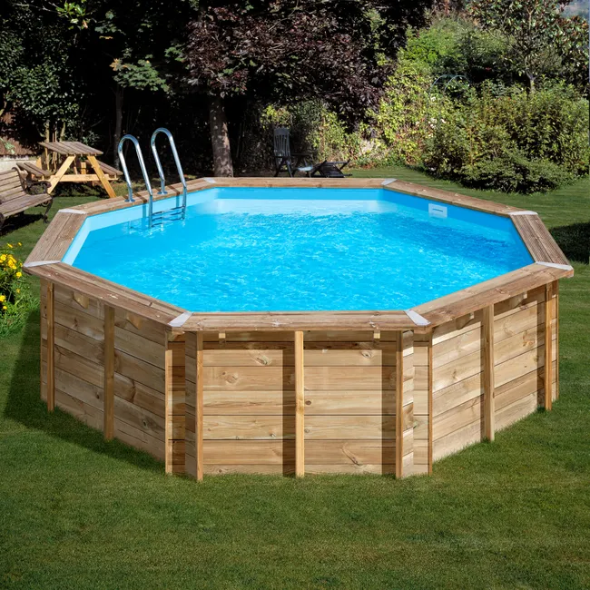 Piscina Redonda de Madera Desmontable GRE Ø 5 x 1,27 m