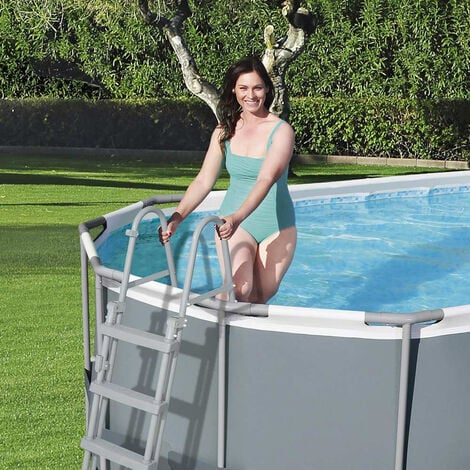 Piscina Ovalada Desmontable Bestway Power Steel 549x274x122 cm - Set Completo