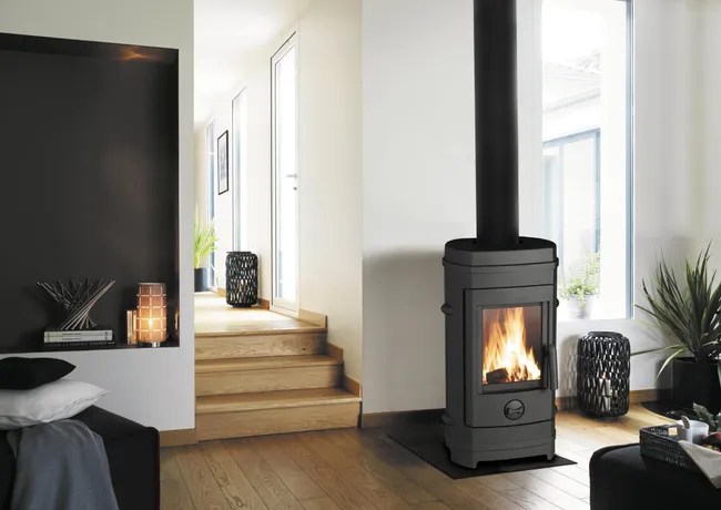 INVICTA Estufa de leña Remilly antracita, 7 kW