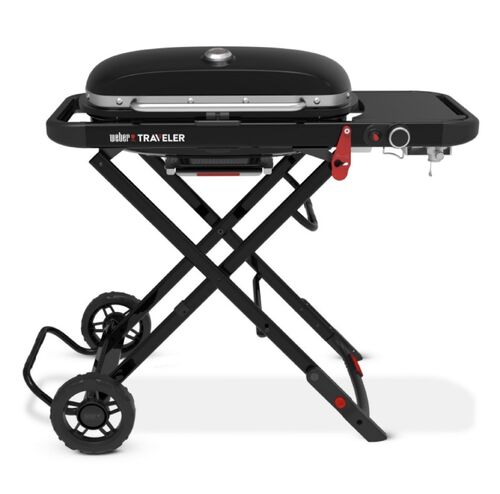 Barbacoa Traveler Negra — de gran superficie de cocción