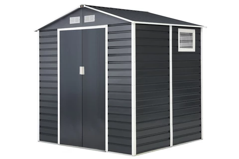 Caseta de jardín metálica Store Boss Malmo 2,1 x 1,9 m en color antracita – 3,85 m²