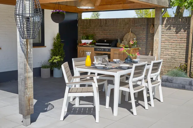 Conjunto de muebles de jardín Harmony de polipropileno para 6 comensales