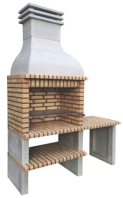 Asador exterior de obra MOVELAR hormigón, ladrillo madera y carbón Ondara recomendado para más de 10 personas