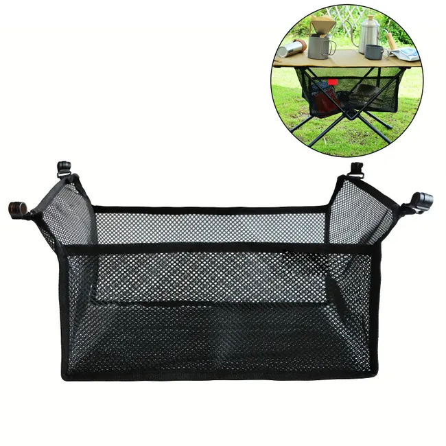 Borsa a rete de mesa plegable de exterior 1PC Borsa portaoggetti a rete spessa plegable portátil sotto la scrivania
