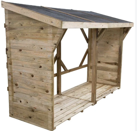 Cobertizo en madera con pavimento