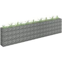 Cama en gabbione rialzato, cesto en gabbione en acero galvanizado 360×30×90 cm vidaXL