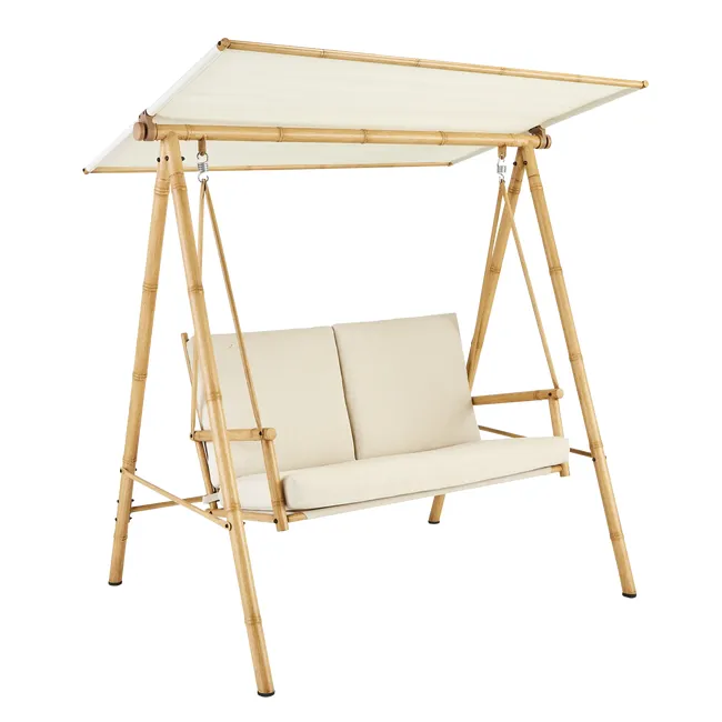 Altalena de jardín en bambù naturale beige