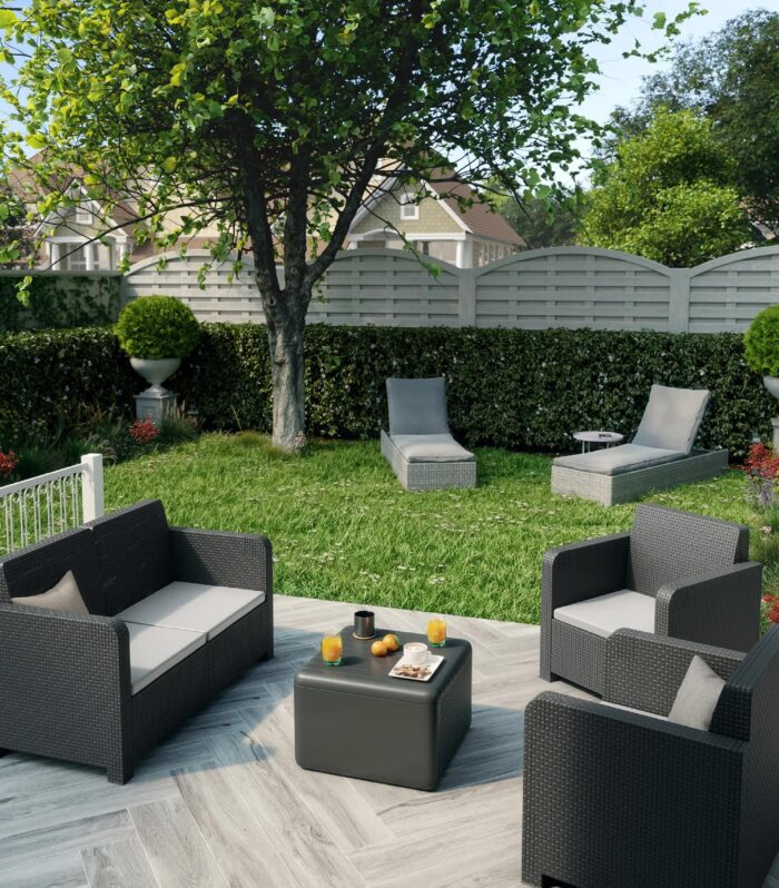 Set mobili de jardín Novo NATERIAL en polipropilene gris, 4 persone