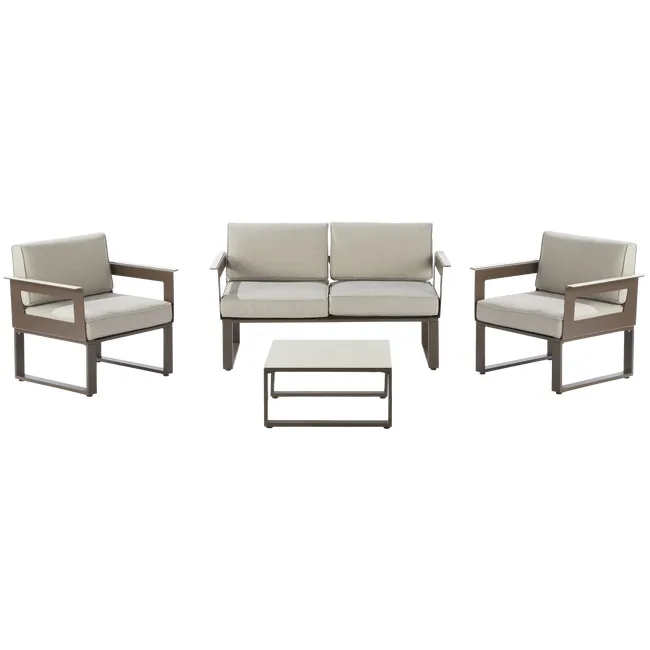 Set sofá relax de jardín Moka Odyssea Naterial y tavolino de caffè en aluminio