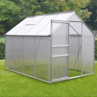 Serra de jardín en policarbonato gris Diamant 4,8 mq + base