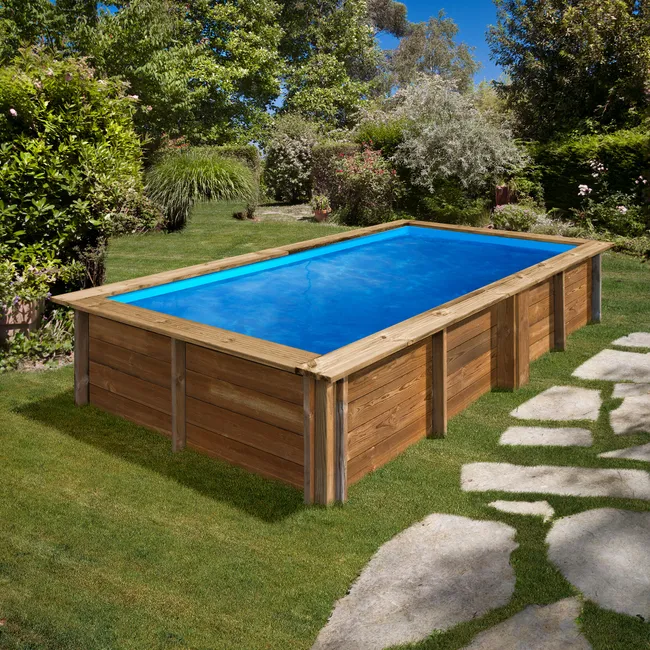 Piscina rimovibile GRE rettangolare en madera 3,75 x 2 x 0,68 m