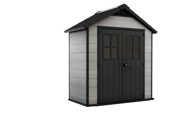 Cobertizo en resina Oakland de 229,6x253x125 cm y 2,4 mq