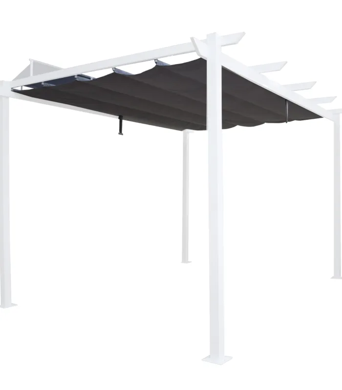Cenador de jardín Ysis 400x300x282 cm marrón con zanzariera Naterial