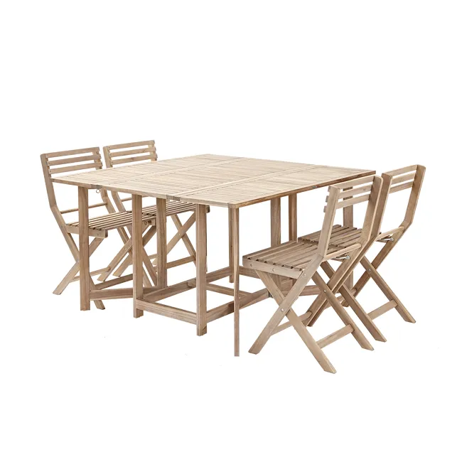 Set de mobili de exterior pieghevoli Solis NATERIAL en acacia para 4 persone