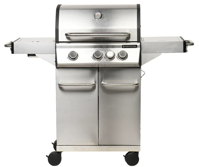 Barbacoa de gas NATERIAL Hudson de 3 quemadores y 13.5 kw de potencia