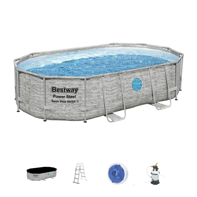 Pileta de jardín tubular de PVC ovalada BESTWAY 4.88x3.05x1.07 m