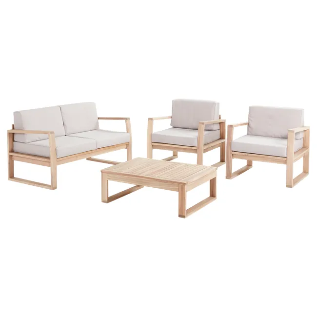 Set Relax de Jardín Sofá y Tavolino Acacia Solaris Naterial