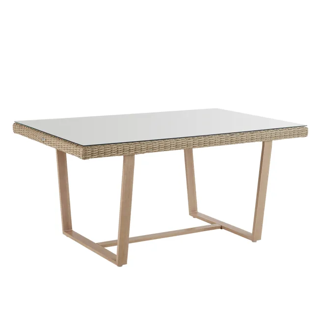 Mesa de jardín Medena 100x200 cm beige Naterial