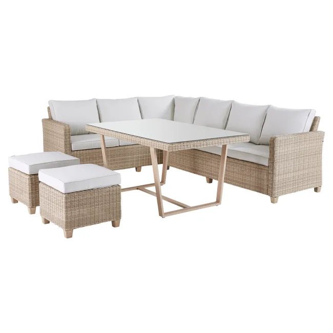 Set de mobili de jardín en technorattan Naterial beige Medena