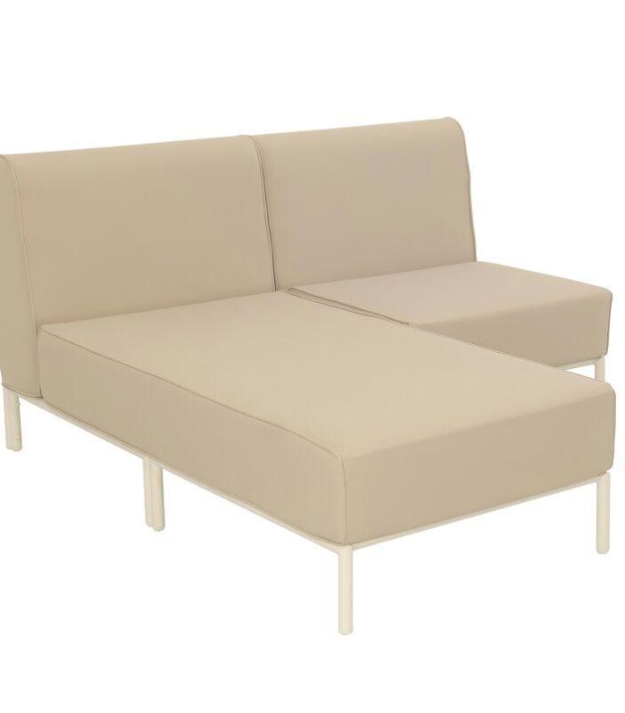 Sofá modular de exterior para 2 personas con 1 sillón y 1 chaise longue