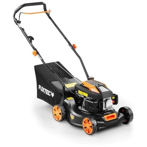 Cortacésped de gasolina FUXTEC con potencia de 1,8 HP y solo 18 kg de peso, anchura de corte 40 cm y anchura de corte 40 cm. Regolazione