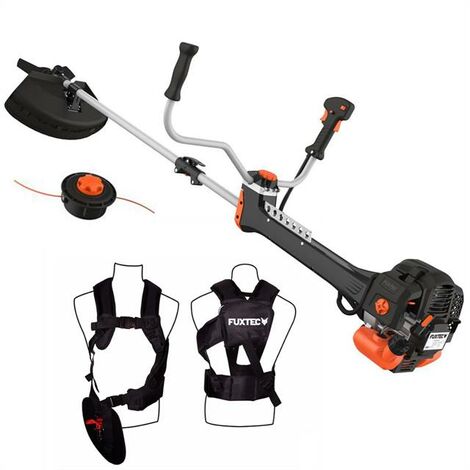 Desbrozadora profesional de gasolina FUXTEC FX-PS152 - falce profesional con filo y comoda mochila - cortacésped con sistema antivibrazioni