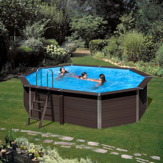 Piscina composita GRE ovale rimovibile 524 x 386 x 124 cm