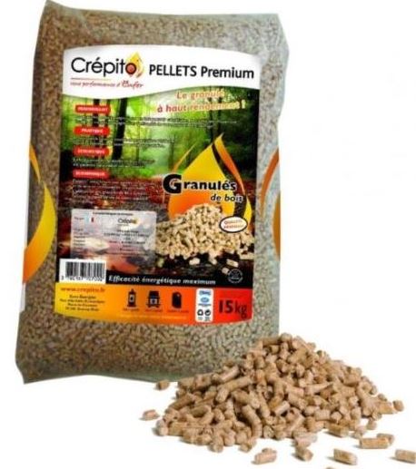 Pellets de madera Crépito (Palé de 72 sacos - 1080 kg)