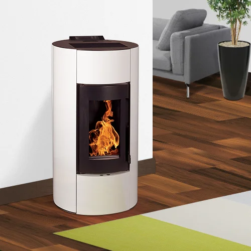 EMAFLAM ALBA Estufa a Pellet Hermética 12 kW blanca