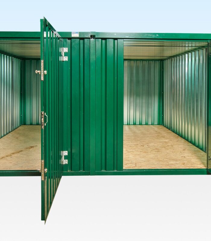 Juego de contenedores con enlace lateral en empaque plano de 3 m x 4,2 m