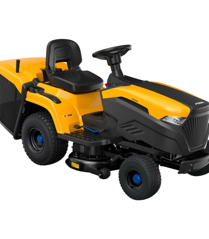 Tractor cortacésped de batería Stiga Estate 584e con recogedor de césped de 240 l