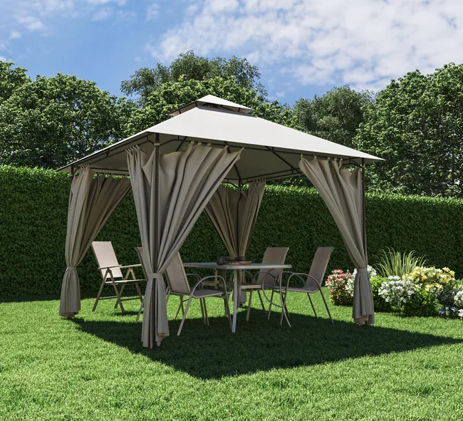 Cobertizo para terraza de metal Oxis topo 301x280x301 cm