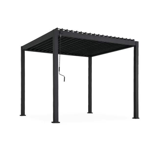 Pérgola bioclimática 3x3m de aluminio, Triomphe V2 - 3x3m, Antracita, 3x3 m