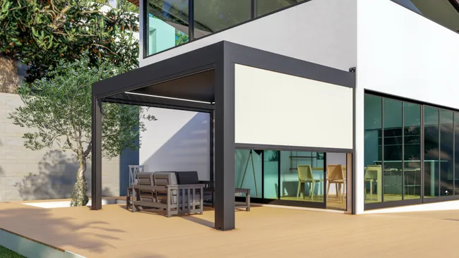 Vertical Zip Roma de aluminio gris-blanco 4 x 2,5 m Ver detalles del producto