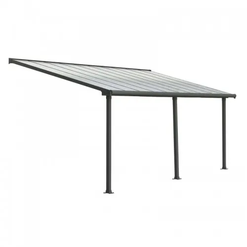 Pérgola adosada Olympia 619x294 blanco