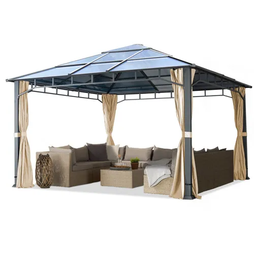 Cenador techo fijo Sunset Deluxe, 4x4m, champán