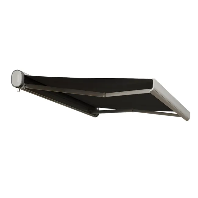 Toldo con cofre integral para pared Nori de apertura motorizada gris 3.95x3.5m