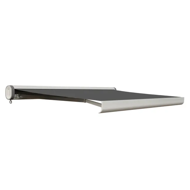 Toldo con cofre integral para terraza Nori de apertura motorizada gris 4.95x3.5m