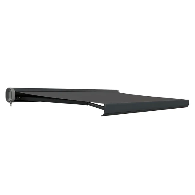 Toldo con cofre integral para terraza Nori de apertura motorizada gris 3.95x3.5m