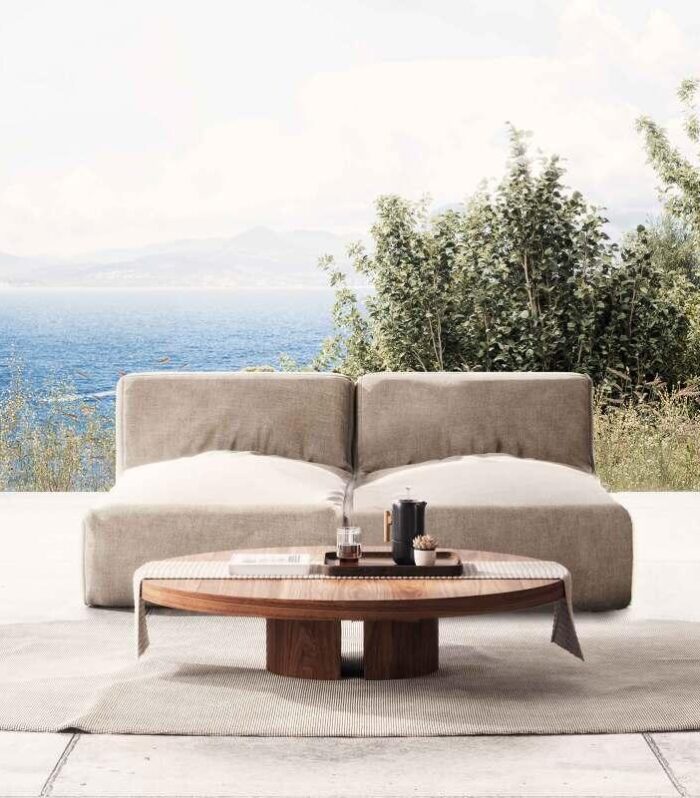 Sofá modular de exterior para 2 personas con 2 chaise longue