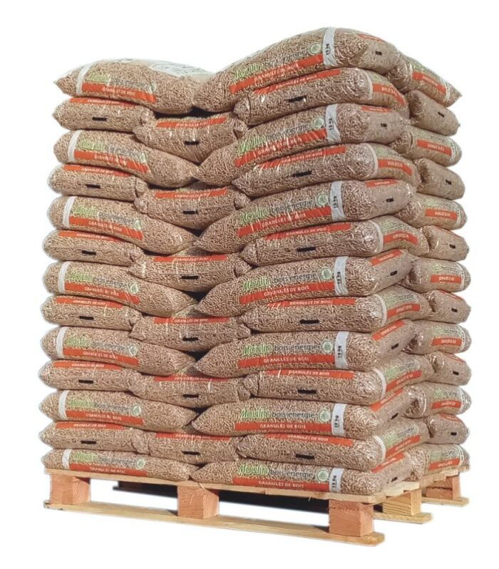 Molino a pellet energético de madera – Pallet de 65 sacos de 15 Kg