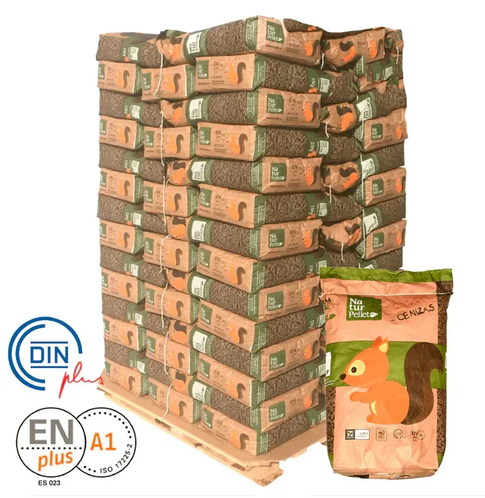 Pellets Naturpellet. 1-Palet de 70 sacos certificado Enplus de 15 kg
