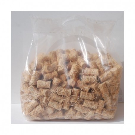 Borsa de accendini en lana de madera 100% naturale 12,5 kg (950 unità)