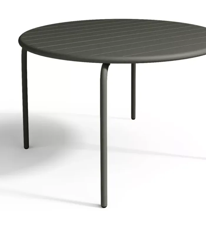 Mesa de jardín redondo MIRMANDE en metal antracita D.110 cm