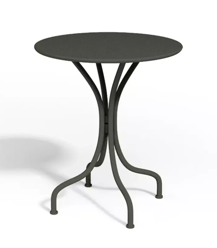 Mesa de jardín redondo MIRMANDE en metal antracita D.60 cm