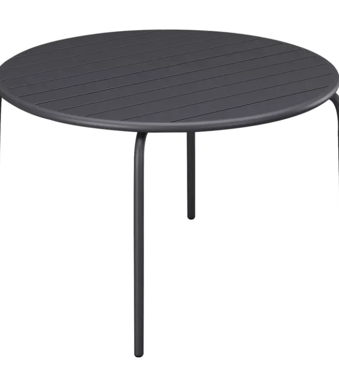 Mesa de jardín redondo en metal D.130 cm - Gris scuro - MIRMANDE by MYLIA